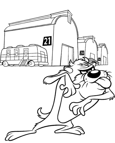 Looney Tunes Tasmanian Devil Coloring Page